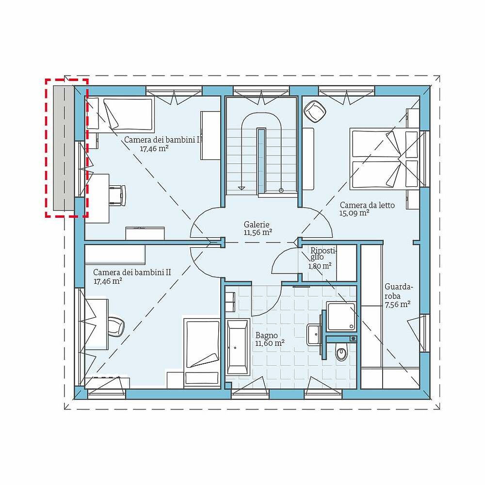 Casa Prefabbricata Villa 166: Opzione di pianificazione piano superiore
