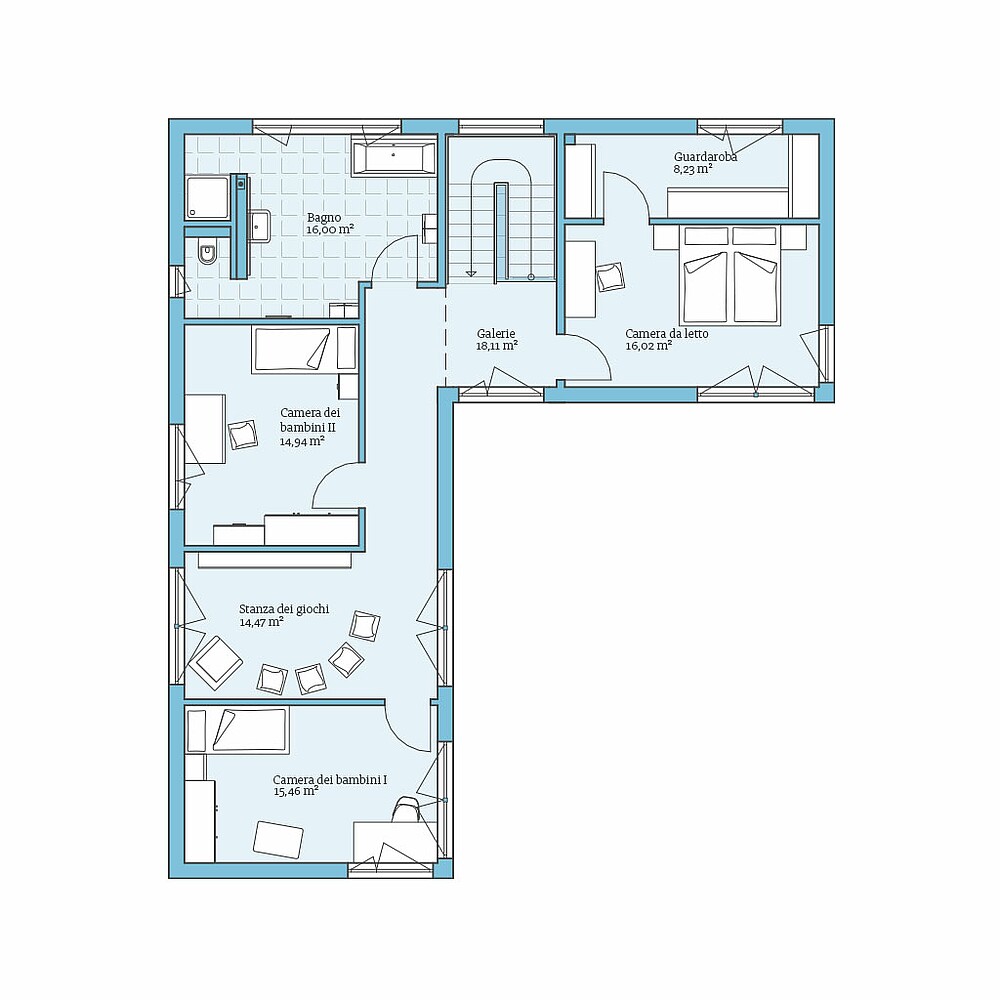 Casa Prefabbricata Vita 209: Pianta piano superiore