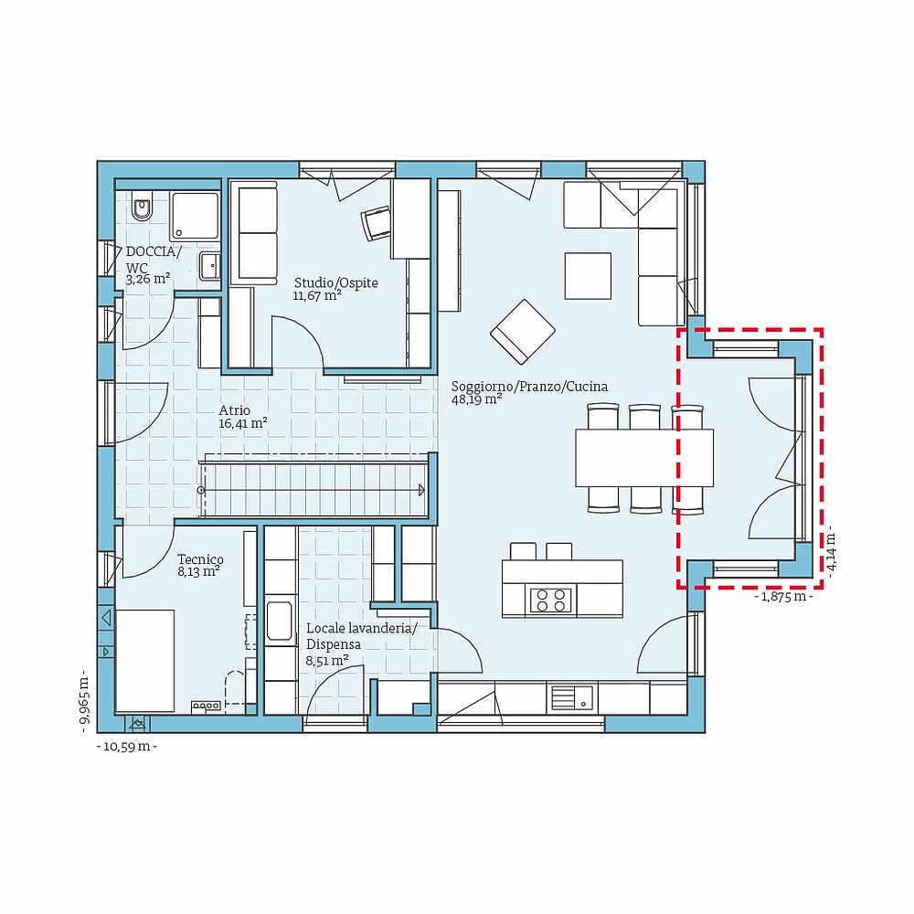 Casa Prefabbricata Variant 35-176: Opzione di pianificazione pianterreno