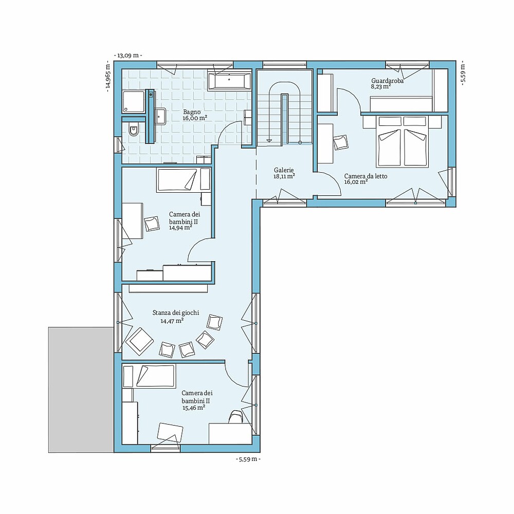 Casa Prefabbricata Vita 209: Opzione di pianificazione piano superiore