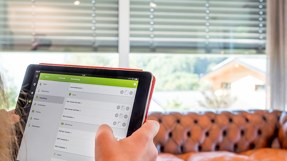 Smart Home Anwendung in einem Kundenhaus des Fertighausanbieters Hanse Haus
