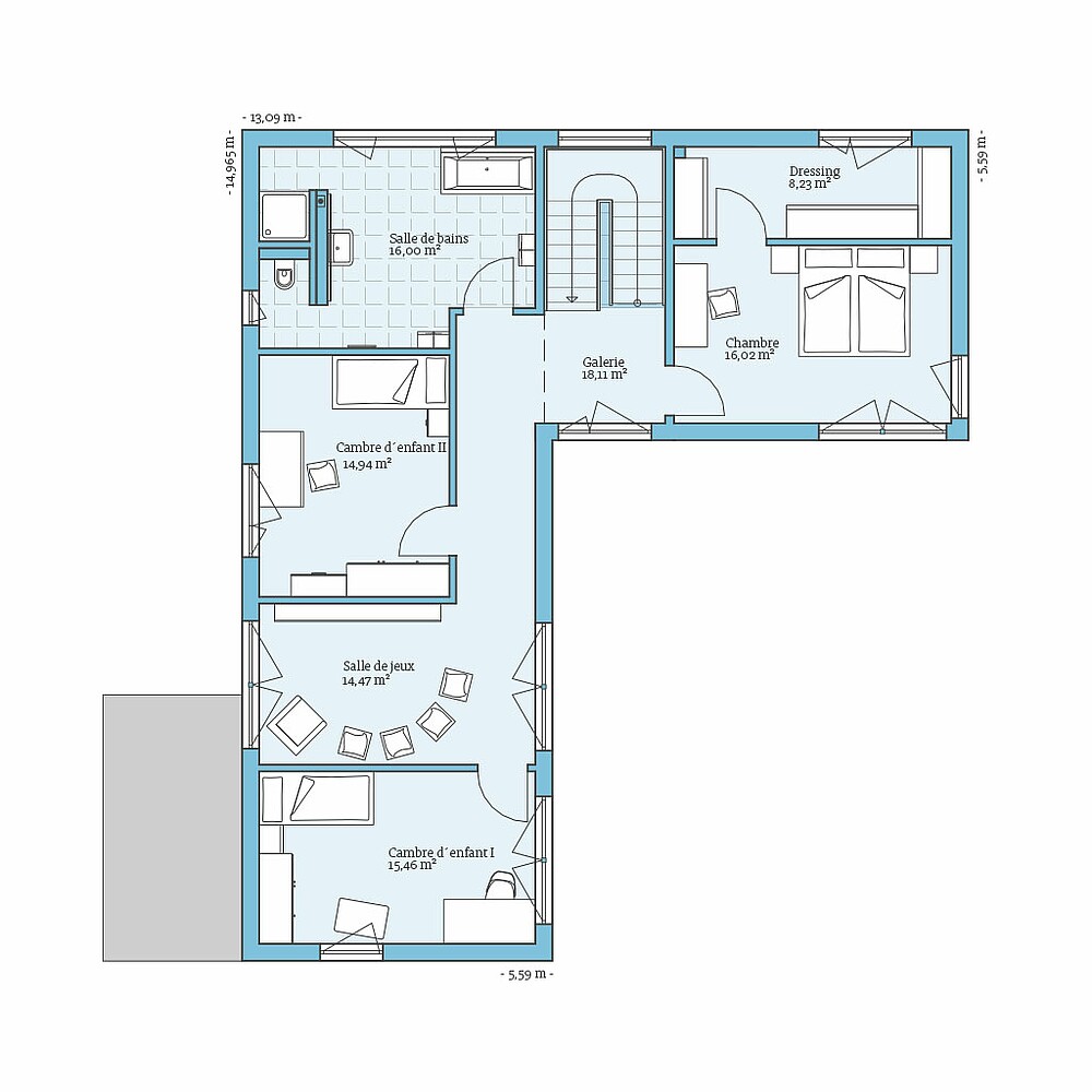 Maison Prefabriquee Vita 209: Option de planification etage superieur