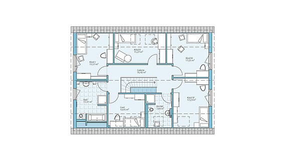 Variant Einfamilienhaus mit Satteldach Fertighaus Planung Grundriss