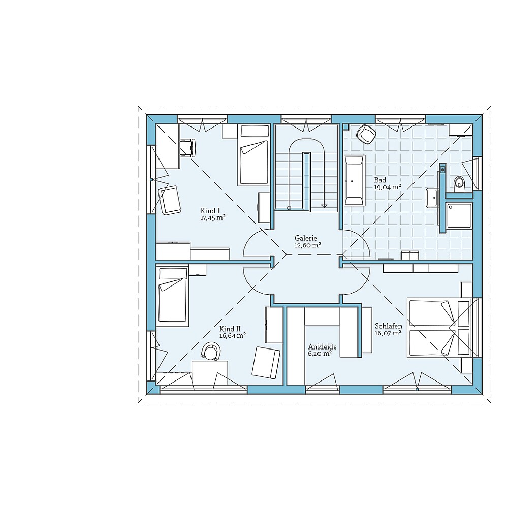 Fertighaus Villa 178: Grundriss OG