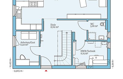 QNG⁺-Line: Variant 35-160: Grundriss EG - Hanse Haus