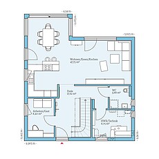 Variant 35-160 – Basisgrundriss (EG) QNG⁺-Line: Variant 35-160: Grundriss EG - Hanse Haus