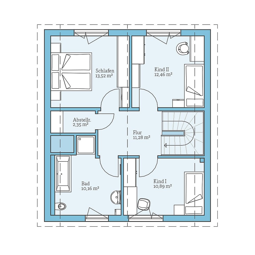 QNG⁺-Line: Variant 28-123: Grundriss DG - Hanse Hause