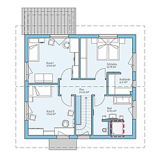 Villa 163 – Planungsoption (OG) QNG⁺-Line: Villa 163: Grundrissoption 1 OG - Hanse Haus