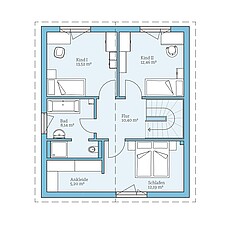 Villa 124 – Basisgrundriss (OG) QNG⁺-Line: Villa 124: Grundriss OG - Hanse Hause