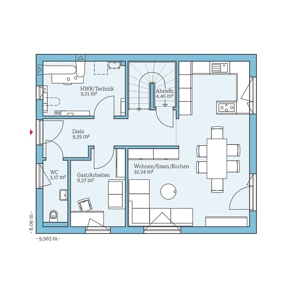 QNG⁺-Line: Variant 38-130: Grundriss EG - Hanse Hause