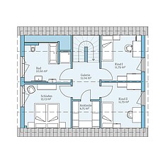 Variant 38-130 – Basisgrundriss (DG) QNG⁺-Line: Variant 38-130: Grundriss DG - Hanse Hause