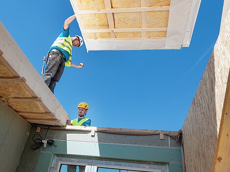 Fertighaus: Montage Decke