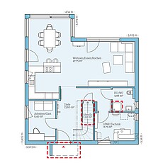 Variant 35-160 – Planungsoption (EG) QNG⁺-Line: Variant 35-160: Grundrissoption 1 EG - Hanse Haus