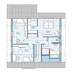 Variant 35-160 – Planungsoption (DG) QNG⁺-Line: Variant 35-160: Grundrissoption 1 DG - Hanse Haus
