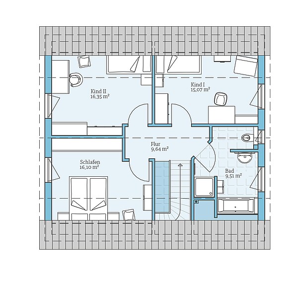 Fertighaus Variant 45-145: Grundriss DG