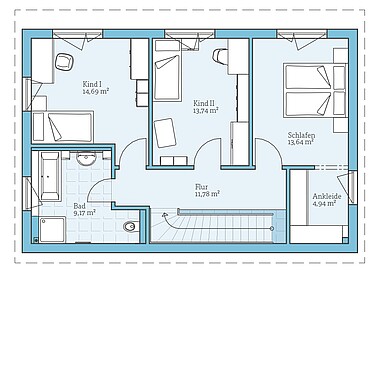 Fertighaus Vita 138: Grundrissoption DG