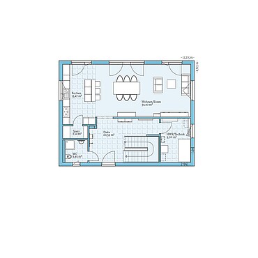 Fertighaus Villa 165: Grundriss EG