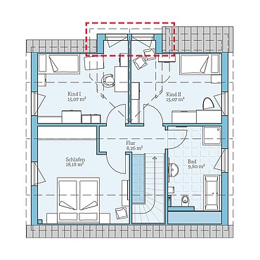 Fertighaus Variant 35-137: Grundrissoption DG