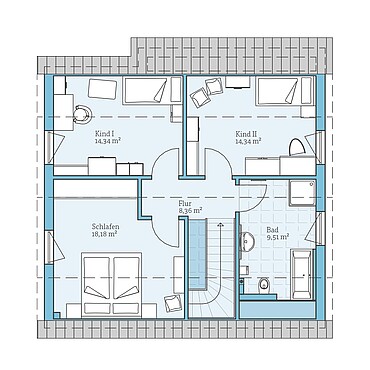 Fertighaus Variant 35-137: Grundriss DG
