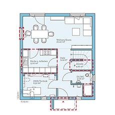 Variant 28-123 – Planungsoption 1 (EG) QNG⁺-Line: Variant 28-123: Grundrissoption EG 1 - Hanse Hause