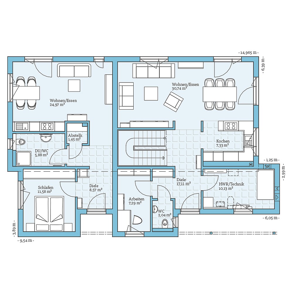 Fertighaus Duo 211: Grundriss EG