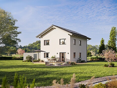QNG⁺-Line: Fertighaus Villa 124 mit Satteldach