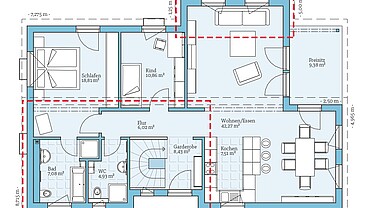 Fertighaus Bungalow 109: Grundrissoption EG