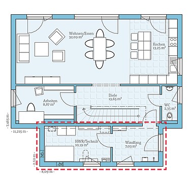 Fertighaus Vita 138: Grundrissoption EG