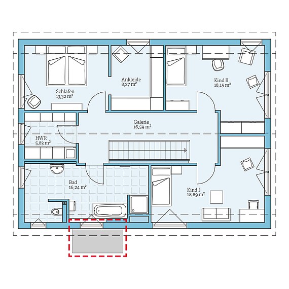 Fertighaus Variant 25-198: Grundrissoption DG