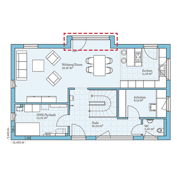 Fertighaus Vita 156: Grundrissoption EG