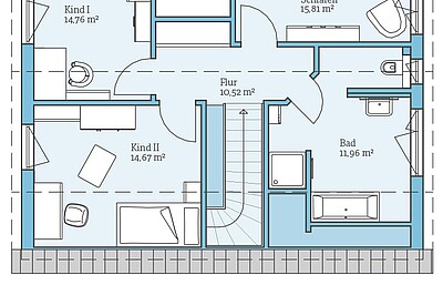 QNG⁺-Line: Variant 35-160: Grundriss DG - Hanse Haus