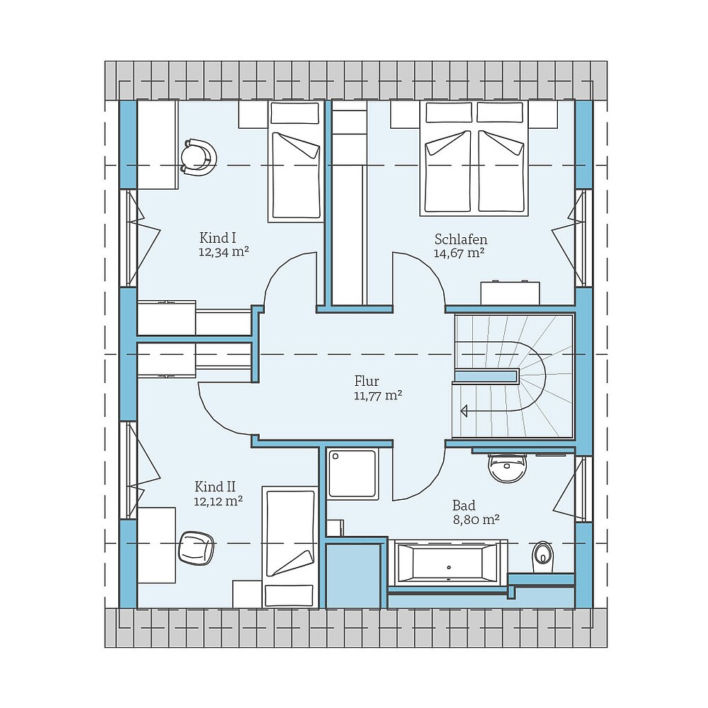 QNG⁺-Line: Variant 42-123: Grundriss DG - Hanse Haus