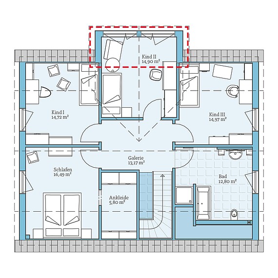 Fertighaus Variant 35-184: Grundrissoption DG