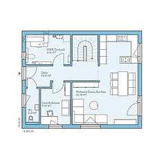 Villa 133 – Basisgrundriss (EG) QNG⁺-Line: Villa 133: Grundriss EG - Hanse Haus