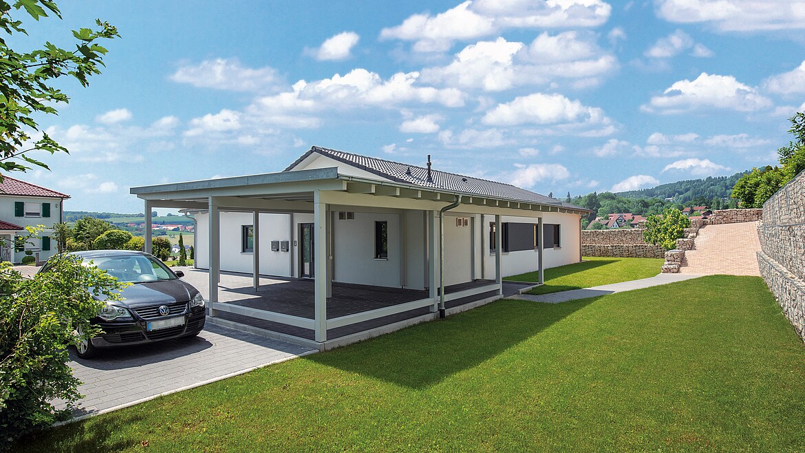 Eingang: Bauherren Familie Leitsch aus Oberleichtersbach