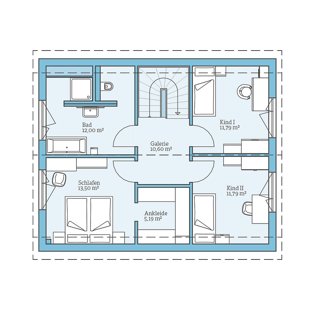 QNG⁺-Line: Variant 28-132: Grundriss DG - Hanse Hause