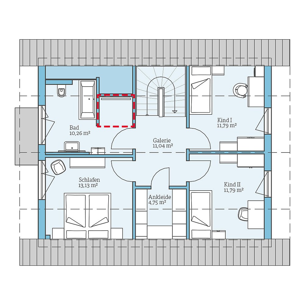 QNG⁺-Line: Variant 38-130: Grundrissoption 1 DG - Hanse Hause
