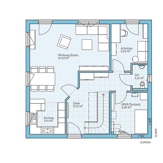 Fertighaus Variant 45-145: Grundriss EG