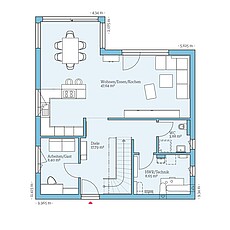 Villa 163 – Basisgrundriss (EG) QNG⁺-Line: Villa 163: Grundriss EG - Hanse Haus