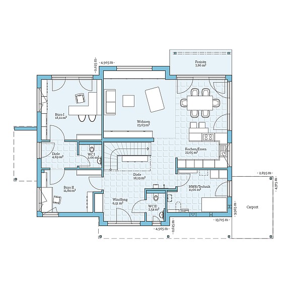 Fertighaus Variant 35-235: Grundriss EG