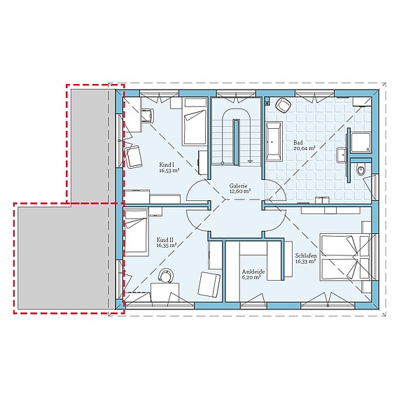 Fertighaus Villa 178: Grundrissoption OG