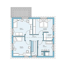 QNG⁺-Line: Fertighaus Villa 163: Grundriss OG