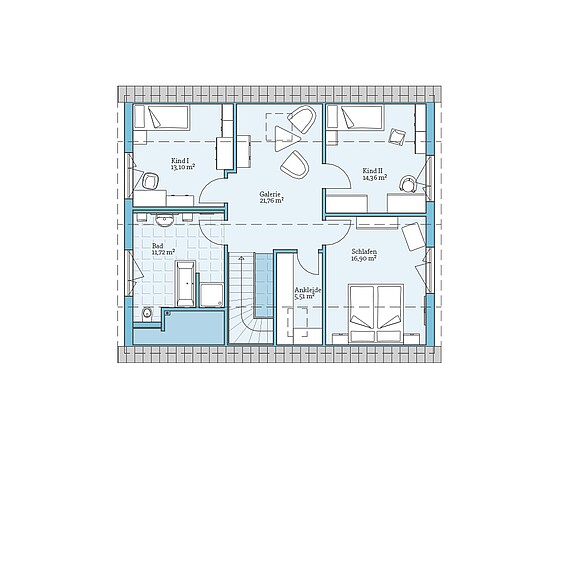 Fertighaus Variant 35-172: Grundriss DG