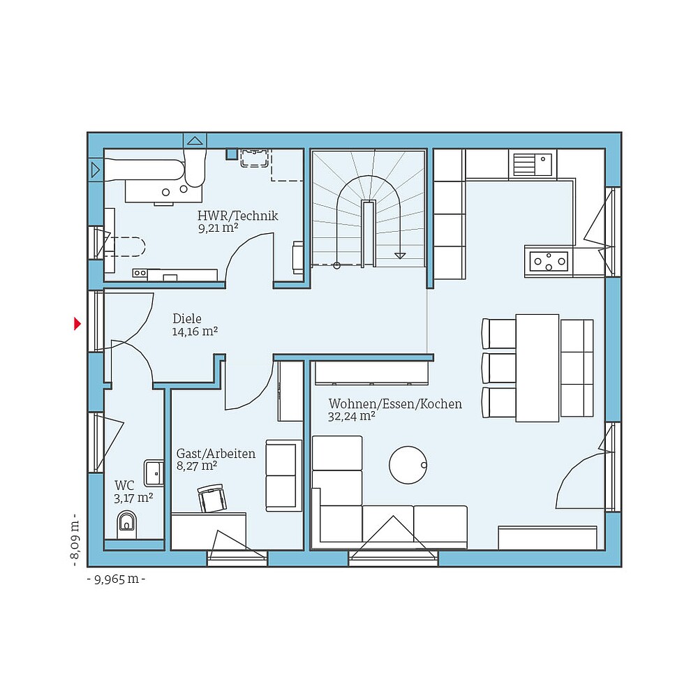 QNG⁺-Line: Variant 28-132: Grundriss EG - Hanse Hause