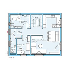 Variant 28-132 – Basisgrundriss (EG) QNG⁺-Line: Variant 28-132: Grundriss EG - Hanse Hause