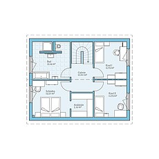 QNG⁺-Line: Fertighaus Villa 133: Grundriss OG