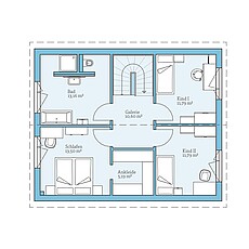 Villa 133 – Basisgrundriss (OG) QNG⁺-Line: Villa 133: Grundriss OG - Hanse Haus