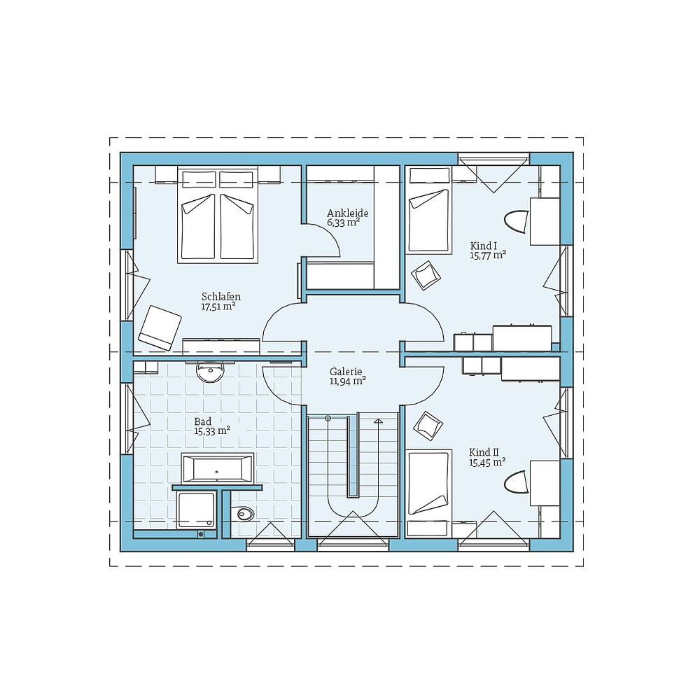 Fertighaus Variant 25-166: Grundriss DG
